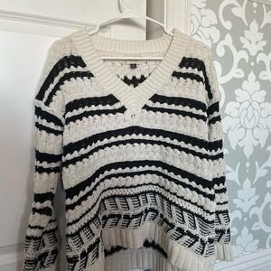 KNIT SWEATER chunky sweater black and white